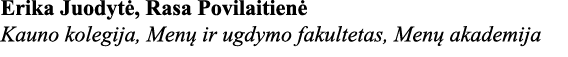Erika Juodytė, Rasa Povilaitienė Kauno kolegija, M enų ir ugdymo fakultetas, Menų akademija