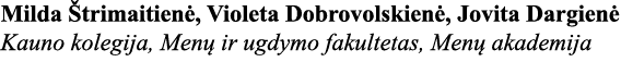 Milda Štrimaitienė, Violeta Dobrovolskienė, Jovita Dargienė Kauno kolegija, Menų ir ugdymo fakultetas, Menų akademija