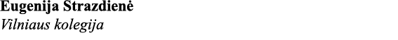 Eugenija Strazdienė Vilniaus kolegija