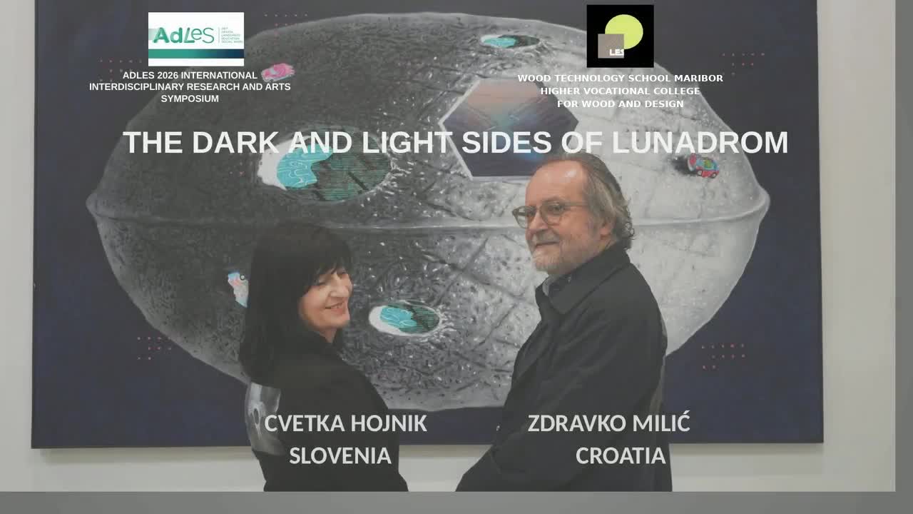 Cvetka Hojnik and Zdravko Milić in front of their artwork: frame from the exhibition film at 00:03